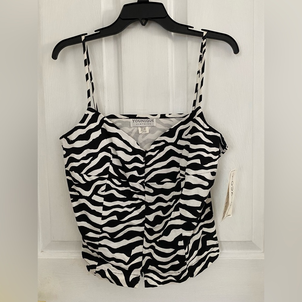 YOUNIQUE Zebra Print Stretch Camisole Top - Picture 14 of 14